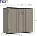 KINYING Outdoor Horizontal Storage Sheds,Outdoor Storage Cabinet Waterproof Resin Tool Storage Box for Lawn Mower,Garden Tools and Patio Furniture, Lockable (Brown) by GreenHaven Gardens