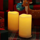 2 Pack 5'' Outdoor Battery Operated Candles with Timer Flameless LED Flickering Candles Waterproof Electric Pillar Decorative Candle for Wedding Party Home Lantern Garden by GreenHaven Gardens