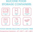 Nesting 100% Silicone Food Storage Containers with Lid & Measuring Line, 6 Pack, Leakproof Stackable Silicone Containers for Food Lunch Snack, Microwave Freezer Dishwasher Safe, Light Blue/Pink by TinyTreasures Baby Boutique