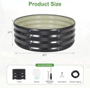 Galvanized Raised Garden Bed- 2Pcs 3x3x1FT Metal Planter Boxes Outdoor | Round Steel Raised Bed Kit & Fire Pit Ring for Gardening with Protective Tape, Gloves for Vegetables, Flower (Grey) by GreenHaven Gardens