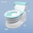 Real Feel 2-in-1 Potty with Wipes Storage, Flushing Sounds & Disposable Liners - Realistic Toilet - Easy to Clean & Assemble - Jool Baby (Aqua) by TinyTreasures Baby Boutique