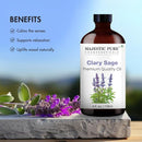 Majestic Pure Clary Sage Essential Oil with Glass Dropper - Huge 4 Fl Oz - 100% Pure and Natural Clary Sage Oil - Premium Grade Essential Oils for Diffuser, Aromatherapy, Soap and Candle Making by CozyNest Decor