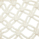 Okuna Outpost Macrame Hanging Fruit Basket Hammock for Kitchen - 6 x 25 x 15 in - White Cotton Modern - Under-Cabinet Storage with 2 Hooks for Bananas by CozyNest Decor