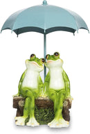 Frog Statue Garden - Resin Happy Couple Frogs on Bench Figurines - Summer Decorations for Patio, Yard, Lawn, Porch - Cute Garden Frog Decor - Ornament Gift by CozyNest Decor