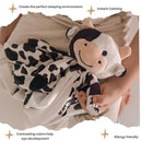 Love By Emi Baby Music Lovey Black & White Cow, Baby Sleep Soother for Crib & Cuddle Bedtime, White Noise with Heartbeat & Lullaby, Plush Sound Toy, Stuffed Animal for Newborns, Infants & Toddlers by TinyTreasures Baby Boutique