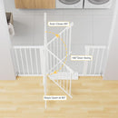 Cumbor 36" Extra Tall Baby Gate for Stairs, 29.7-54.2" Extra Wide Dog Gate for Doorways Hallways, Pressure Mounted Child Gate for Wide Opening, Auto Close Personal Safety for Babies and Pets, White by TinyTreasures Baby Boutique