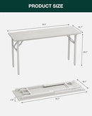 Frylr Small Folding Computer Desk – Portable 55.1 Inch Foldable Laptop Table, Collapsible and Compact for Easy and Fast Setup, Lightweight for Small Spaces, Home Craft and Study Use, White Ash by CozyNest Decor
