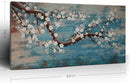 Huge Wall Art for Living Room 100% Hand-Painted Flower Oil Painting On Canvas Gallery Wrapped Floral Plum Blossom Artwork for Bedroom Office Decor One Panel 60x30inch Extra Large by CozyNest Decor
