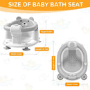 Baby Bath Seat for Babies 6 Months & up, Non-Slip Toddler Bath Seats for Babies Sitting Up, Safe Infant & Newborn Bathtub Chair with 4 Suction Cups & Soft Cushion for Shower,Gray by TinyTreasures Baby Boutique