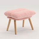 Boucle Rocking Chair with Ottoman and Pillow, Sherpa Furry Accent Arm Chair Lounger, Teddy Fabric Glider Rocker Chair for Living Room/Bedroom/Nursery, High Back, Pink by TinyTreasures Baby Boutique