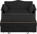 58" Velvet Sofa Bed, 3-in-1 Convertible Pull-Out Sleeper Sofa & Couch with Storage Bag and Adjustable Backrest,Perfect for Small Spaces, Living Room, or Office by CozyNest Decor