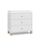 Storkcraft California 3-Drawer Chest with Removable Changing Topper (White with Driftwood) – GREENGUARD Gold Certified, Interlocking Drawer System, Pre-Installed Tracks, Easy Assembly by TinyTreasures Baby Boutique