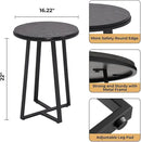 Round End Table, Small Side Table Black Color MDF Top, Metal Frame Black, Tall End Side Table for Bed Room, Coffee Tea End Table for Living Room(Round Black) by CozyNest Decor