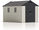 Patiowell 8 x 12 FT Plastic Outdoor Storage Shed with Floor, Resin Shed with Window and Lockable Door for Garden, Backyard, Tool Storage Use, Easy to Install in Beige (Kick-it Shed) by GreenHaven Gardens