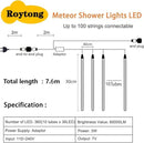 High Brightness 10 Tube 540 LED 20 Inch Meteor Shower Rain Lights Cascading Falling Rain Outdoor Lights for Christmas Roof Eaves Tree Decoration Icicle Raindrop by GreenHaven Gardens