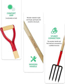 Heavy Duty Garden Fork for Digging, 4 Tines Pitch Fork for Gardening Compost, Garden Pitch Fork with Wooden Handle, 45 Inches-Red by GreenHaven Gardens