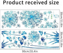 Hello Spring Summer Window Cling Sticker Flowers, and Butterfly Window Stickers, Spring and Summer Decor, Home, Shop, and Party Window Glass Display Stickers (Blue) by CozyNest Decor