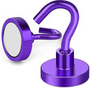 MIKEDE Magnetic Hooks Heavy Duty, 28Lbs Neodymium Magnets with Hooks for Refrigerator, 10Pcs Strong Cruise Hooks for Hanging, Magnetic Hanger for Grill, Toolbox, Storage - Purple by CozyNest Decor