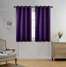 MIUCO Room Darkening Textured Weaved Grommet Blackout Curtains for Bedroom 52x63 Inch Long 2 Panels Purple by TinyTreasures Baby Boutique