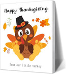 SHLINCO Baby's First Thanksgiving Handprint Kit - Fall Photo Props and Keepsake Gift, 7.8x9.8 Inch Canvas Footprint Art for Desktop, Family Thanksgiving Decor by TinyTreasures Baby Boutique