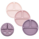WeeSprout Suction Plates for Babies & Toddlers - 100% Silicone, Dinnerware Stays Put, Divided Design for Picky Eaters, Microwave & Dishwasher Friendly, 3 Pack (Matte Pink, Purple & Blush Pink) by TinyTreasures Baby Boutique