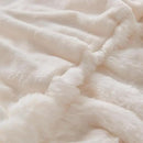 Lotus Karen Faux Fur Blanket - Cream White Twin Size, Big Bubble Rabbit Fluff, 60x80 Inches by CozyNest Decor