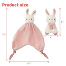 Organic Cotton Stuffed Animal Rattle Baby Toys, Plush Bunny Cuddle Cloth and Hand Grip Ring Rattles Plush Toy Set for Newborns Infant Boys Girls, 2 PCS by TinyTreasures Baby Boutique