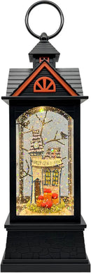 Halloween Snow Globe Lantern with 6 Hour Timer,Halloween Decorations Indoor for Home,Halloween Decor,USB or Battery Powered for Halloween Lanterns,Halloween Spooky Town by CozyNest Decor