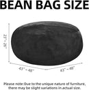 Bean Bag Chair 4Ft, Memory Foam Filled, Large Beanbag Chairs for Adults and Teens, Soft Sofa with Removable Flannel Cover, Round Couch for Living Room Bedroom College Dorm (Black, 4FT-47×47"×24") by CozyNest Decor