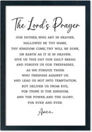 LuZhiQiang The Lords Prayer Wall Decor 16"×11" Our Father Prayer Bible Verse Sign Wood Framed Wall Hanging Art (Black) by CozyNest Decor