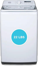 BLACK+DECKER 4.1 Cu. Ft. Top Loading Washing Machine with Agitator, Full Size Washing Machine with Glass Lid and Stainless Steel Tub, Machine with LED Display, 10 Wash Cycles, 120V, BTLW41MW, White by CozyNest Decor