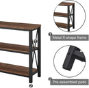 BON AUGURE Rustic Entryway Table, Farmhouse Hallway Table, Console Tables for Entryway, 3 Tier Sofa Tables for Living Room, Industrial Entry Table (47 Inch, Rustic Oak) by CozyNest Decor