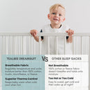 Tealbee Dreamsuit: Toddler Sleep Sack with Feet 2T 3T - 1.5 TOG Winter Baby Wearable Blanket for Walkers - Rayon made from Bamboo, Organic Cotton Sleep Bag - Brushed Dots by TinyTreasures Baby Boutique
