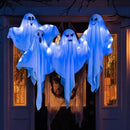 4 Pack Halloween Hanging Ghost Decorations, 27.5" Light Up Spooky Floating Ghosts with LED Glow, Waterproof Outdoor & Indoor Haunted House, Porch, Yard, Garden Party Decor by CozyNest Decor