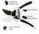 Razor Sharp Bypass Pruning Shears - Lifetime Replacement - Free Extra Blade, Spring & eBook - Japanese Steel - Premium Hand Pruners - Garden Shears - Garden Clippers - Secateurs with Ergonomic Handles by GreenHaven Gardens