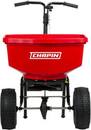 Chapin 8303C Made in the USA 100 lb. Contractor Turf Broadcast Spreader with Enclosed Gears System, Rugged Powder Coated Steel Frame, 12 Inch Tire, Includes Rain Cover and Grate, Red by GreenHaven Gardens