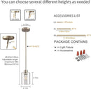 Brushed Nickel Pendant Lights Kitchen Island - Clear Glass Pendant Light Fixture Multiple Stems Rods 3 Units 12 Inch 3 Units 4 Inch (3 Pack Brushed Nickel)