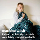 Nuzzie Chunky Knit Blanket - Breathable, Cooling, Hand Made Knit Throw Blanket for Sleep - Machine Washable, Stylish Decor Design (Forest Green, Throw | 12lbs | 44" x60) by CozyNest Decor