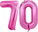 GOER Number 70 Balloons for 70th Birthday Party Decorations,42 Inch Jumbo Foil Helium Balloons for 70th Anniversary (Hot Pink) by TinyTreasures Baby Boutique