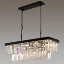 Crystal Chandeliers for Dining Room 11-Light Black Modern Chandelier Rectangle Contemporary Pendant Light Fixture for Kitchen Island Bar L33.5 Inch by CozyNest Decor