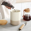 vancasso Sabine Coffee Storage Jar, 36 Oz Ceramic Kitchen Canister with Airtight Wood Lids, Coffee Container for Ground Coffee, Tea, Sugar, Nuts, Candy, Spices by CozyNest Decor