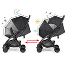 Beberoad Love Universal Stroller Sun Shade & Mosquito Net – 2-in-1 Baby Stroller Cover with UV Protection & 2-Way Zipper for Infant Carriages, Prams, and Travel Strollers (Black) by TinyTreasures Baby Boutique