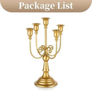 Sziqiqi Gold Candlestick Holder Candelabra - Taper Candle Holders for Wedding Centerpiece 5-Arms Candle Stick Stands for Candlelight Dinner Table Christmas Mantel Festivals by CozyNest Decor