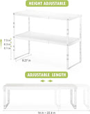 Expandable Cabinet Organizer Shelf With Adjustable Height, Stackable Kitchen Countertop Organizer Rack, Adjustable Shelf Riser For Kitchen Counter, Pantry, Cupboard, Desk, Tabletop by CozyNest Decor