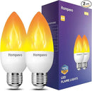 Hompavo Upgraded LED Flame Light Bulbs, 3 Modes Flickering Light Bulbs, E26 Candle Fire Light Bulb for Halloween Christmas Party Porch Indoor & Outdoor Home Decoration - 2 Pack by GreenHaven Gardens