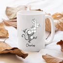 Personalized Monkey Accent Coffee Mug Gift For Dad Mom Daughter Son, Monkey Ceramic Coffee Cup 11Oz 15Oz, Customized Name Monkeys Teacup Gift For Birthday Christmas, Monkeys Lover White Travel Mug by TinyTreasures Baby Boutique
