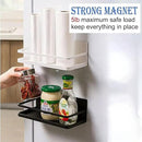 Magnetic Spice Rack Refrigerator Side Magnetic Spice Rack Kitchen Magnetic Shelf Magnetic Fridge Shelf Perfect Space Saver for Kitchen/Apartment 2 Pack (Black) by CozyNest Decor