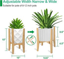 Plant Stand Indoor, Bamboo Plant Shelf, Adjustable Corner Plants Flower Holders Single Floor Plant Stand, Fits 8 to 12 Inches Pots,(Pot & Plant Not Included)(Nature) by GreenHaven Gardens