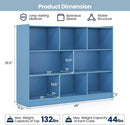 Tangkula 8-Cube Bookcase, Wood 3 Tier Open Storage Bookshelf, Modern Multipurpose Display Cabinet for Living Room, Study, Reading Nook, 48 x 12.5 x 36.5 Inch (Bright Blue) by CozyNest Decor