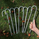 16 Inch 28 Pack Rebar Stakes, 3/8" Diameter J Hook Steel Ground Anchor Stakes, Heavy Duty Galvanized Tent Stakes, Metal Fence Stakes for Outdoor Decoration Yard Inflatables Gardening by CozyNest Decor